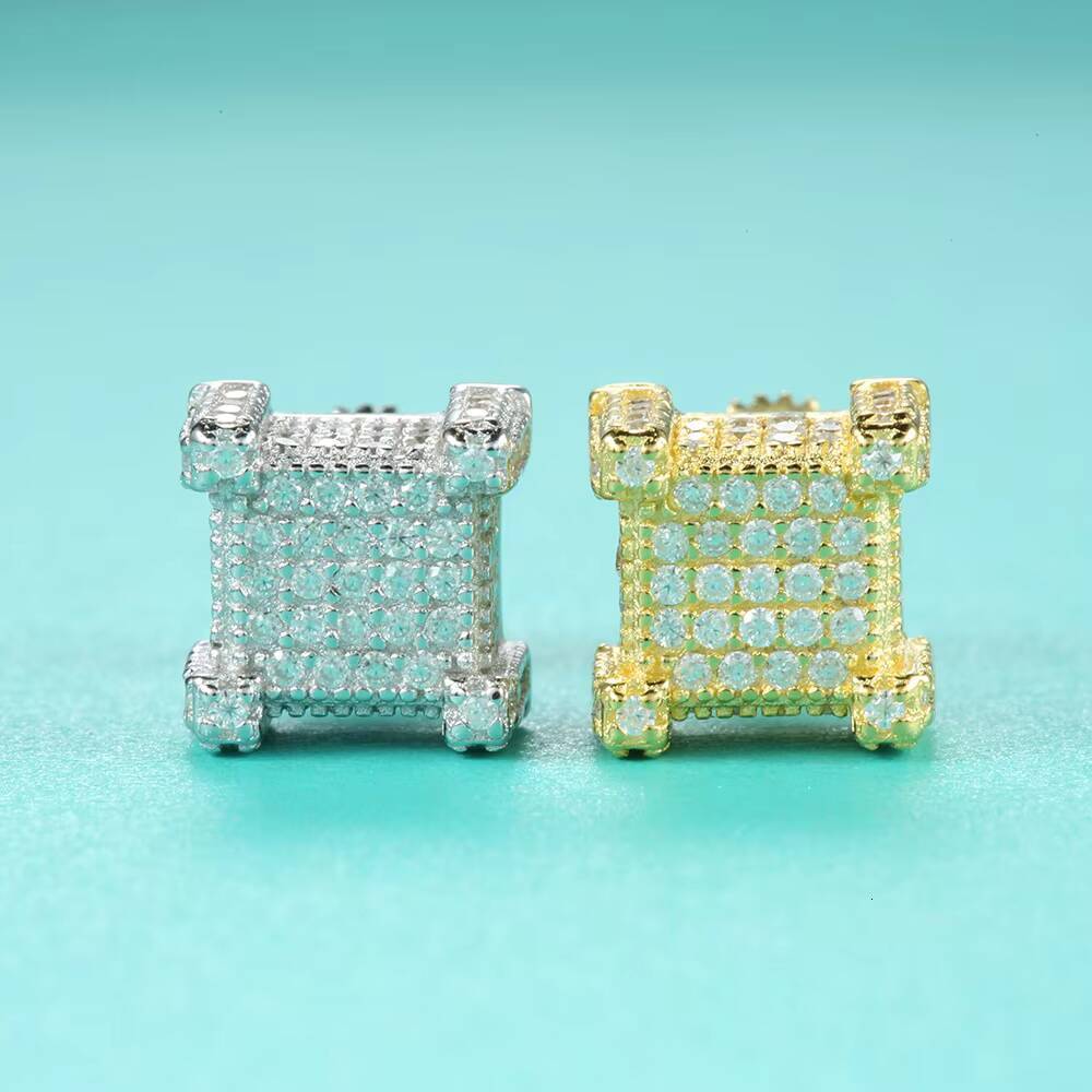 Factory Price VVS Diamond Earring 925 Sterling Silver Hip Hop Earrings for Men Women Pass Tester VVS Moissanite Stud Earrings