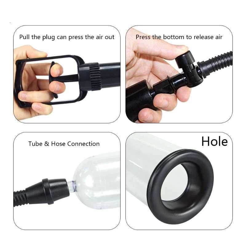 Male Penis Pump Manual Penis Enlarger Enhancement Erection SexToys For Men Vacuum Pump Big Size Trainer Male Long Lasting MasturbatorXJ250819