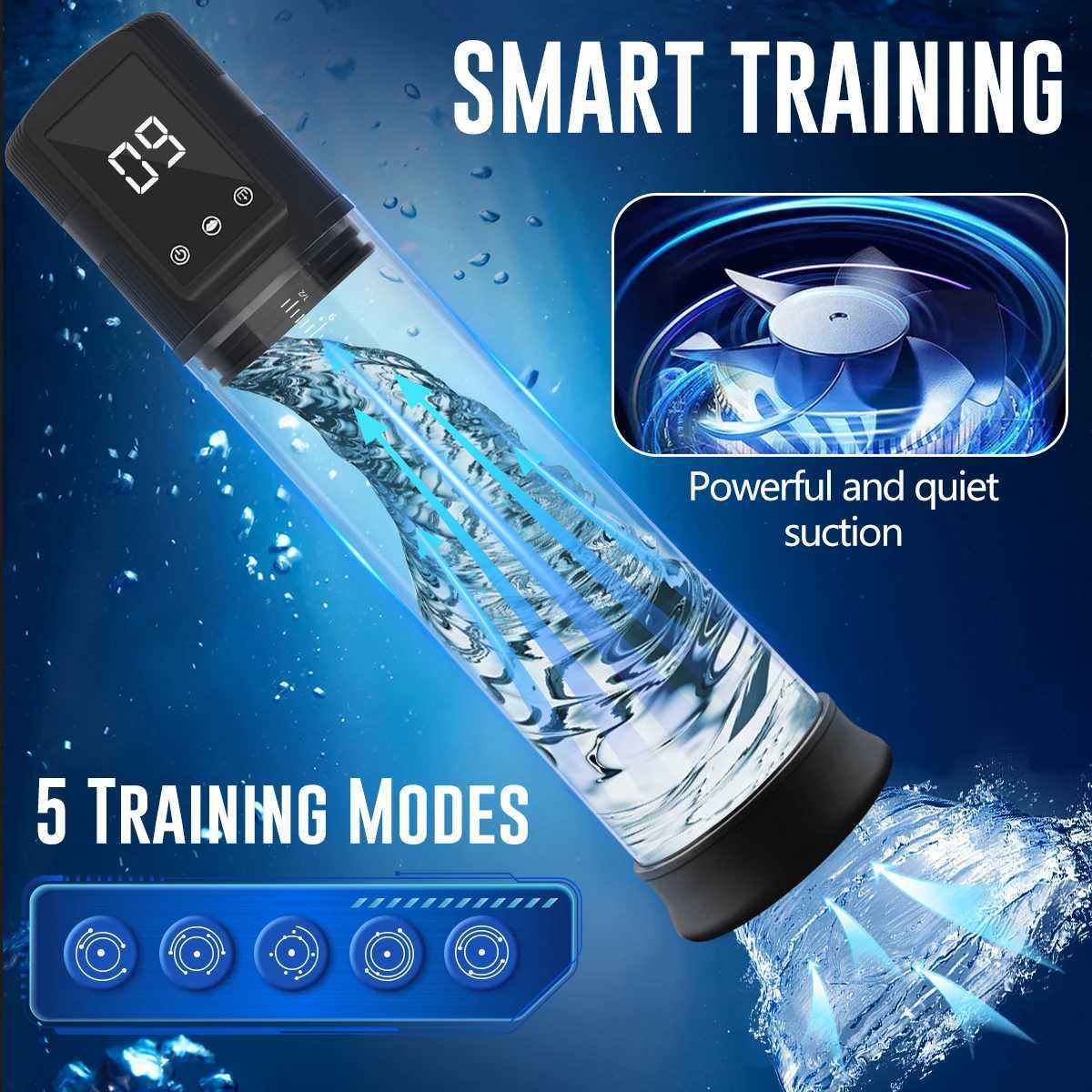 100% Waterproof Electric Penis Pump Increase Penis Pump Enlargement Extend Pump 5 Suction Levels Silicone Jumping Egg For Man XJ250819