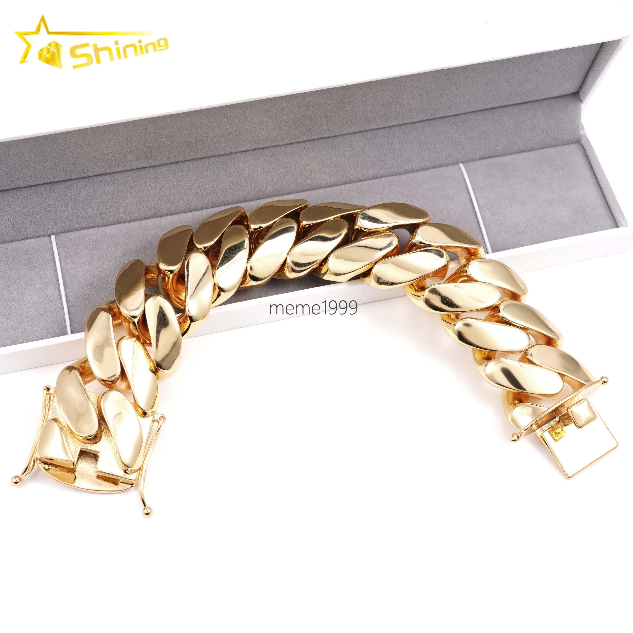 Hip Hop Jewelry Fashion Luxury and Heavy Necklace Super Big Cuban Necklace Cuban Bracelet Miami Cuban Link Bracelet