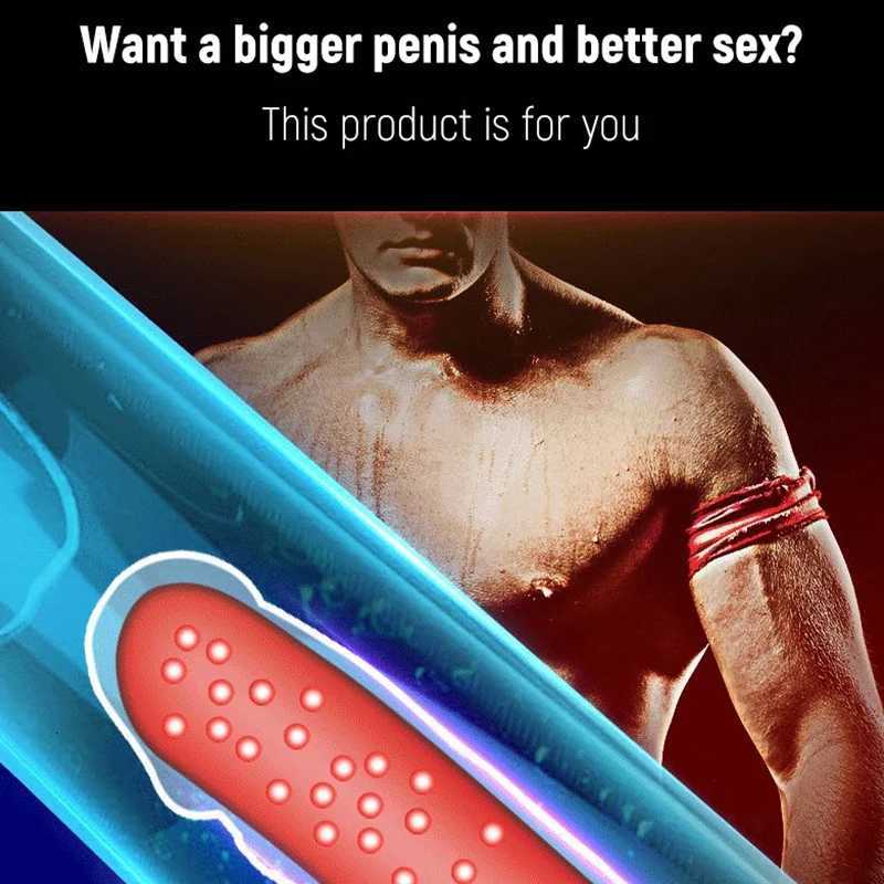 Electric Male Penis Pump Masturbator Vacuum Penile Extender Enlargement Enhancer Ring Sex Toy for Men XJ250819