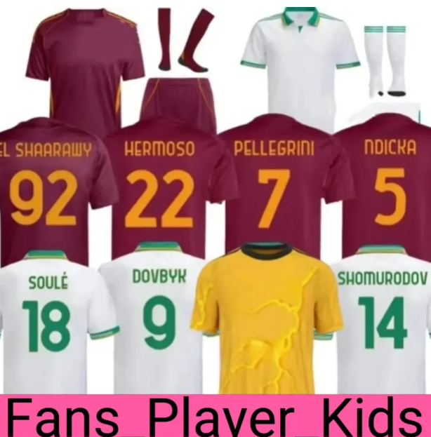 25 26 soccer jersey football shirt 24 25 ROMA ABRAHAM PAREDES DYBALA MANCINI E. LE FEE ZALEWSKI EL SHAARAWY ROME 2024 2025 men kids