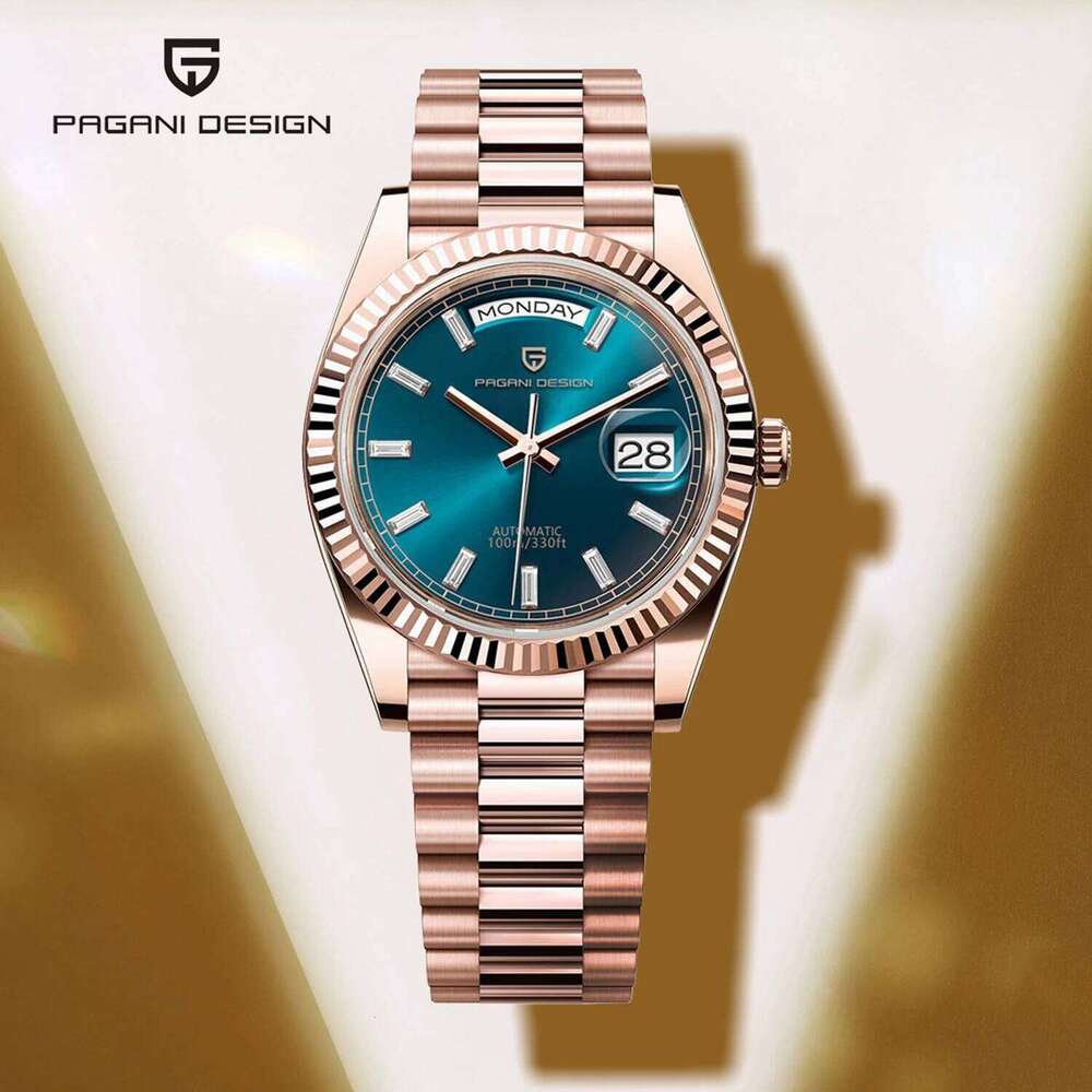 PAGANI DESIGN DD36 Mens Watches Rose Gold Automatic Watch For Men Mechanical Wristwatch AR Sapphire Waterproof Clock Gift