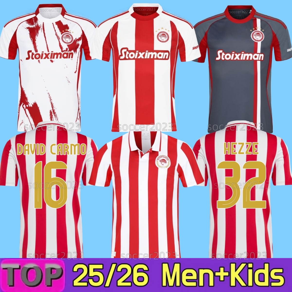 25 26 Olympiacos Away Soccer Jerseys 100th Centenary Greece Olympiakos UI JO HWANG MASOURAS OLEG KUNDE BIEL JAMES BAKAMBU EL ARABI 2025 2026 Third football shirt men