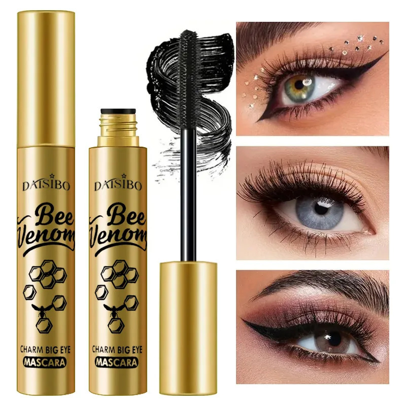 5D Black Mascara Thickening Lengthening Curling Waterproof Liquid Fiber Mascara Makeup Silky Lash Bee Venom Eye Cosmetic 250818