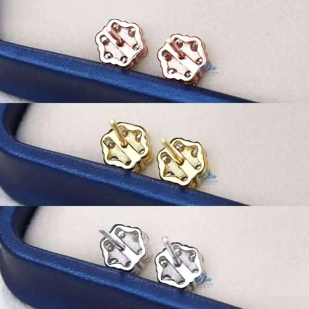 New Trendy Sterling Sier 8mm Flower Stud Earrings Moissanite Cluster Screw Back for Gift Party with GRA Certification