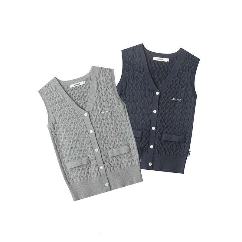 Spring And Autumn V-Neck Vest Layered Knitted Cardigan Style Sleeveless Sweater For Women B5