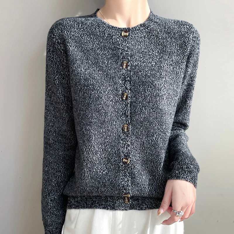 Women Cashmere Cardigan Long Sleeve Top Knitted O-Neck Fashion Cashmere Cardigan Sweater for Women Autumn and Winter 2025 XJ250819