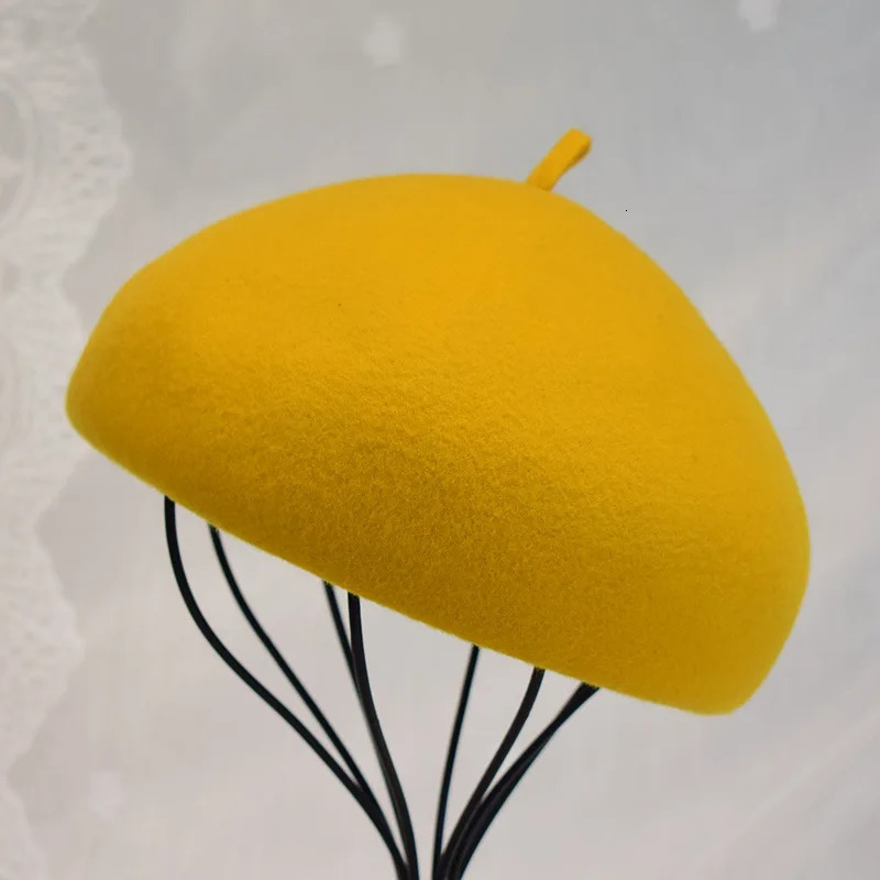 French Style Beret Hat for Women Winter Hats Classical Warm Wool Cap Beret Ladies Beanie Cap Pillbox Hat Dress Fascinator Hat 250819