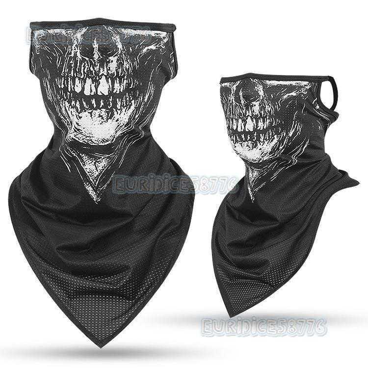Outdoor Cycling Gear Sun Protection Mens Cover Ice Silk Triangle Scarf Neck Gaiter Skull Motorcycle Fishing Ear Hanging Mask H250819