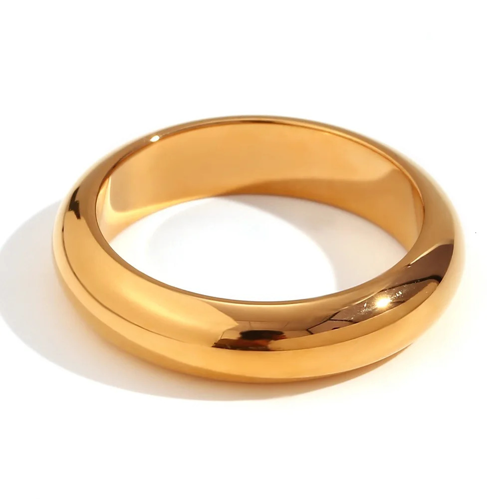 Stainless Steel 18K Gold-Plated Minimalist Unisex Ring 250815