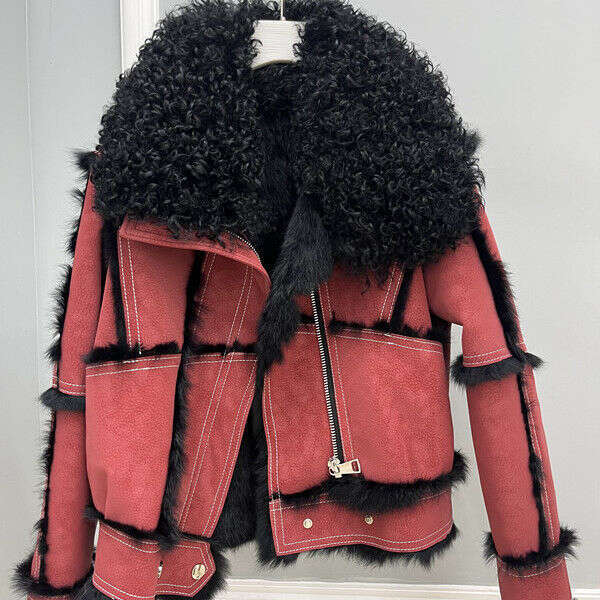 Jacket hoodie spider hoodie designer hoodie New Rabbit Sheepskin Women's Fur Coat with Wool Collar Slim Fit Korean Style Youthful Women