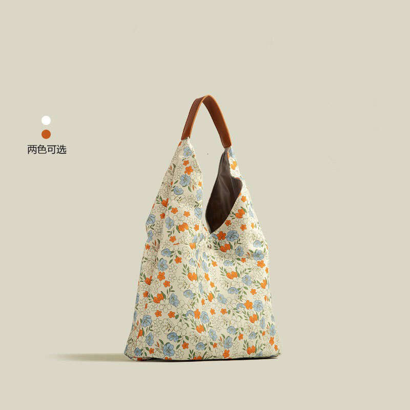Floral Large Bags Capacity Tote 2025 New Summer Designer Niche Commuting Canvas Shoulder Bag for Women