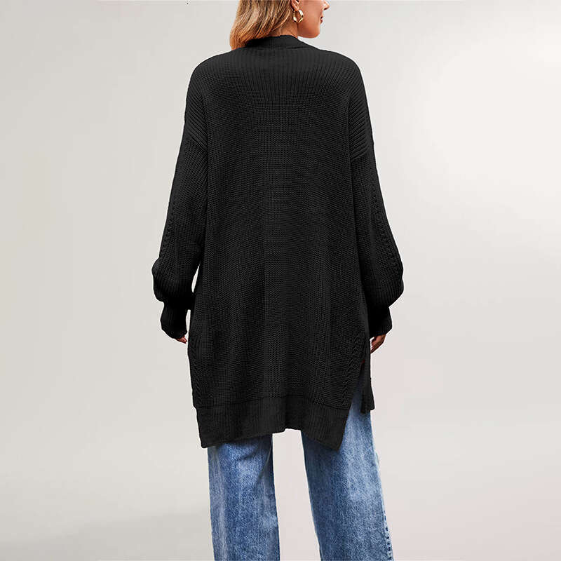 Women's Clothing Winter Autumn New Sweater Solid Color Loose Coat Pocket Knitted Cardigan B5