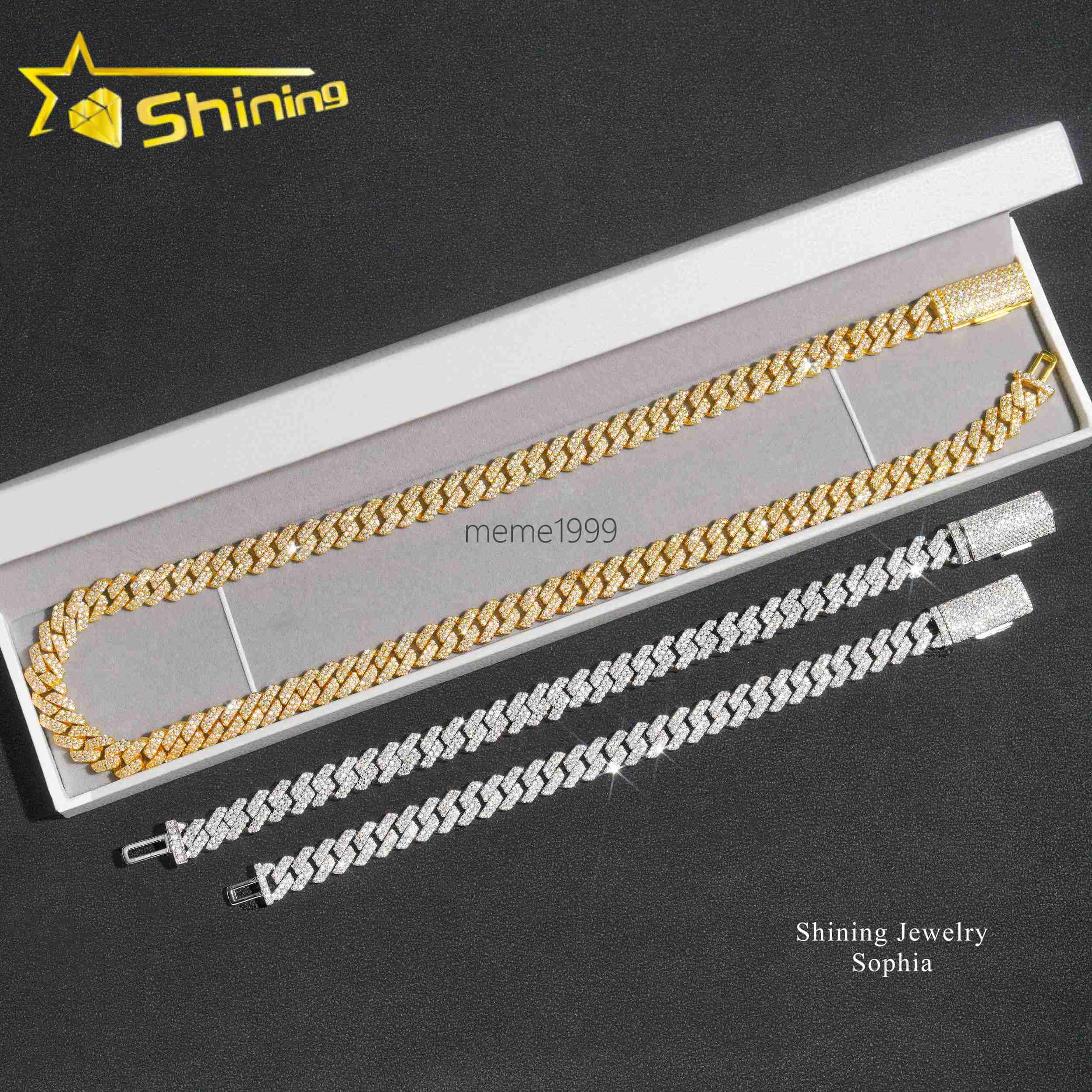 Wholesale Price 8MM Hot Sale Iced Out Hip Hop Fashion Design Rapper Men Jewelry Moissanite Diamond Miami Cuban Link Chain