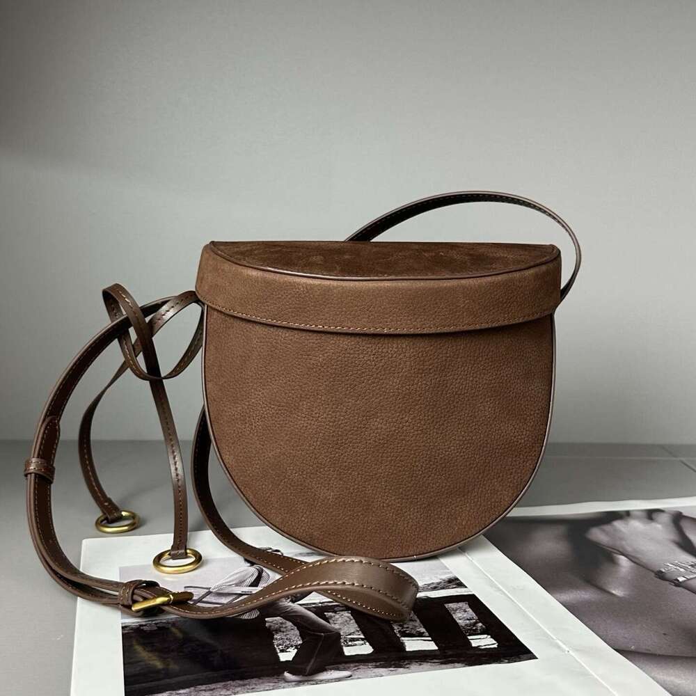 Designer Bag Tote Bag Shoulder Bag Unique Design Suede Saddle French Minimalist Half Moon Fashion Versatile Single Shoulder Crossbody Genuine Leather 