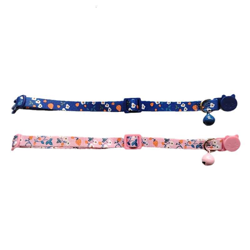 New Strawberry Flower Outdoor Pet Supplies Bell Adjustable Cat Neck Collar
