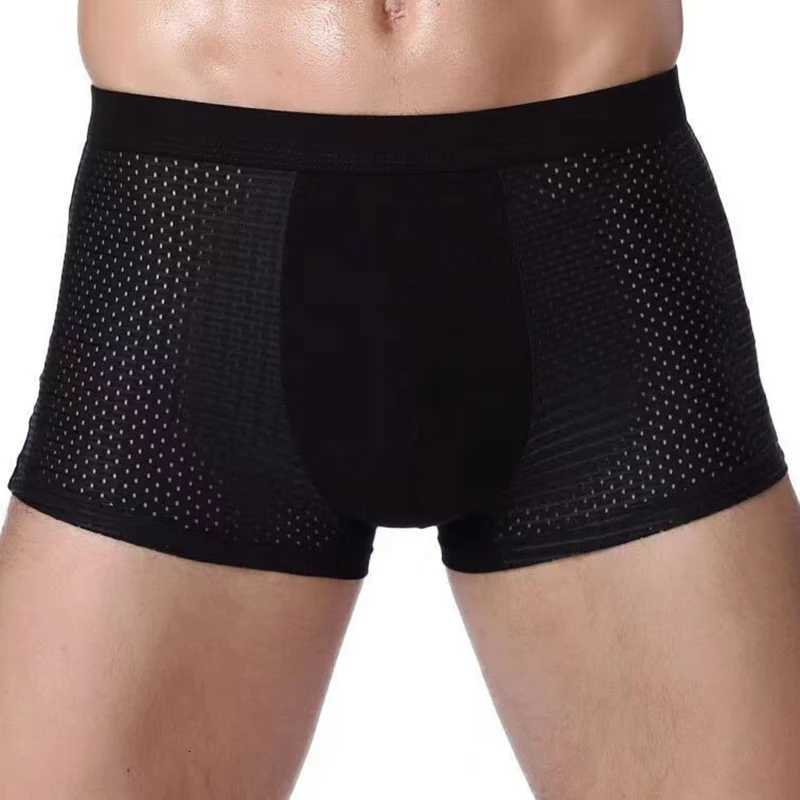 4pcs Solid Color Mens Boxer Shorts Ice Silk Underwear Breathable Underpants Sexy Slim Panties Men Mesh Thin Style Mens Underwear W250819