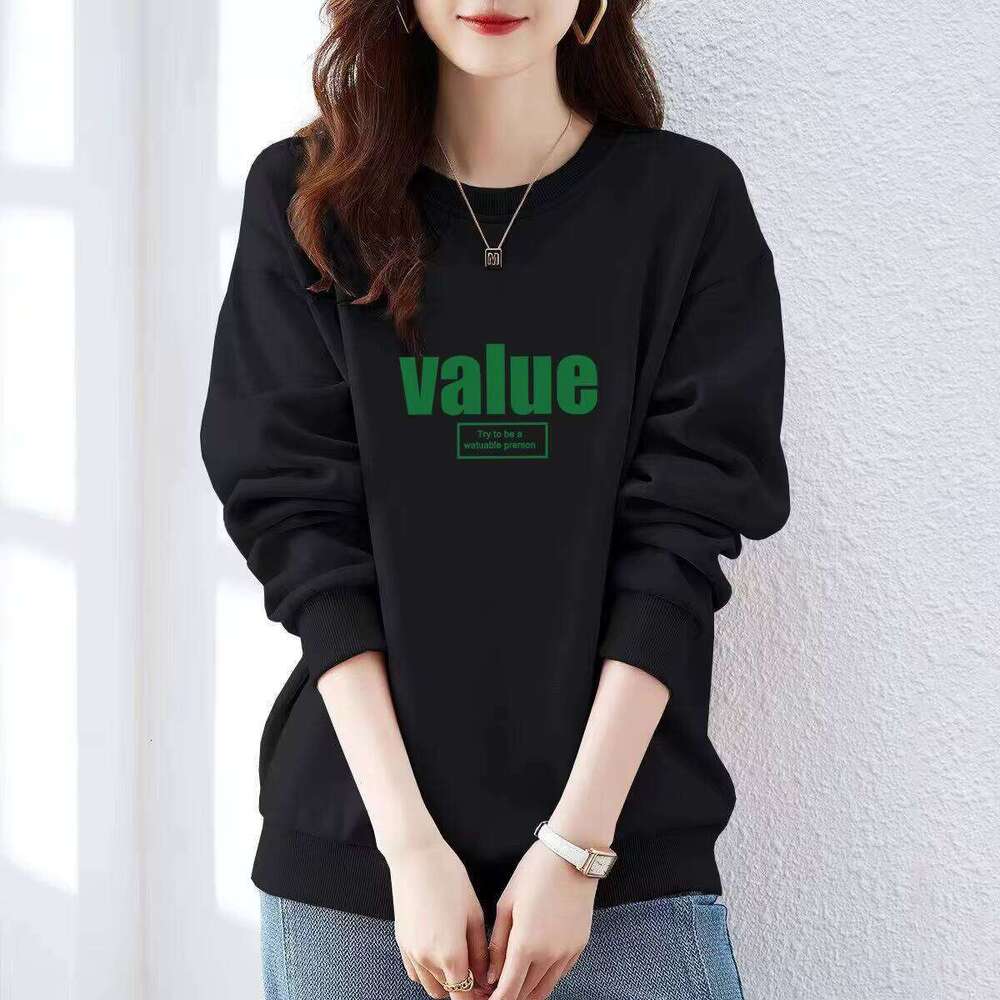 Women's Trendy Loose Slimming Printed Sweatshirt for Autumn Winter Casual with Front