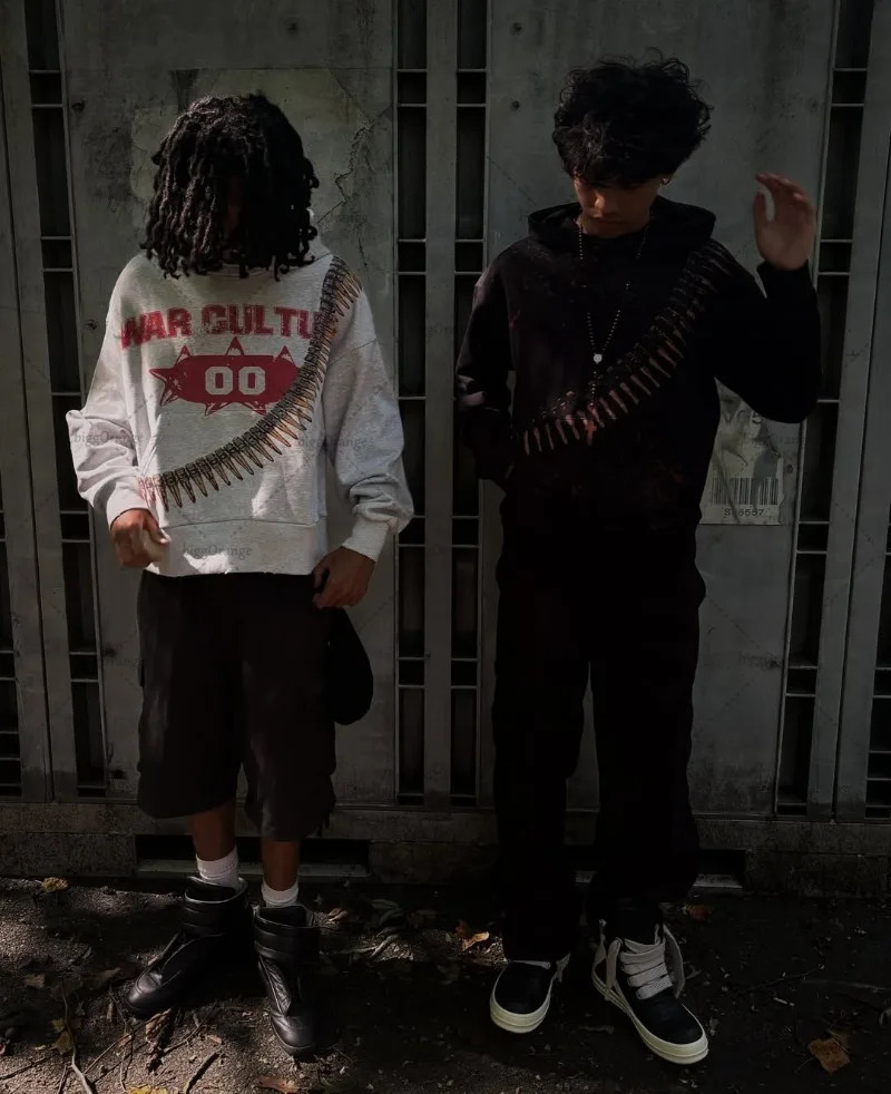 American Hip-hop Casual Letter Printing Trendy Hoodie Men Y2k 2025 High Street Harajuku Punk Oversized Sweatshirt Women 250815