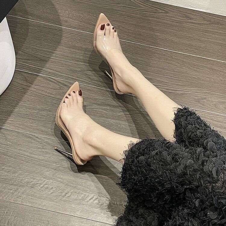 Designer Pure Shoe Desire Stunning Beauty Fashionable 2025 New Sexy Transparent Strap Sandals High Heels Stiletto Slippers