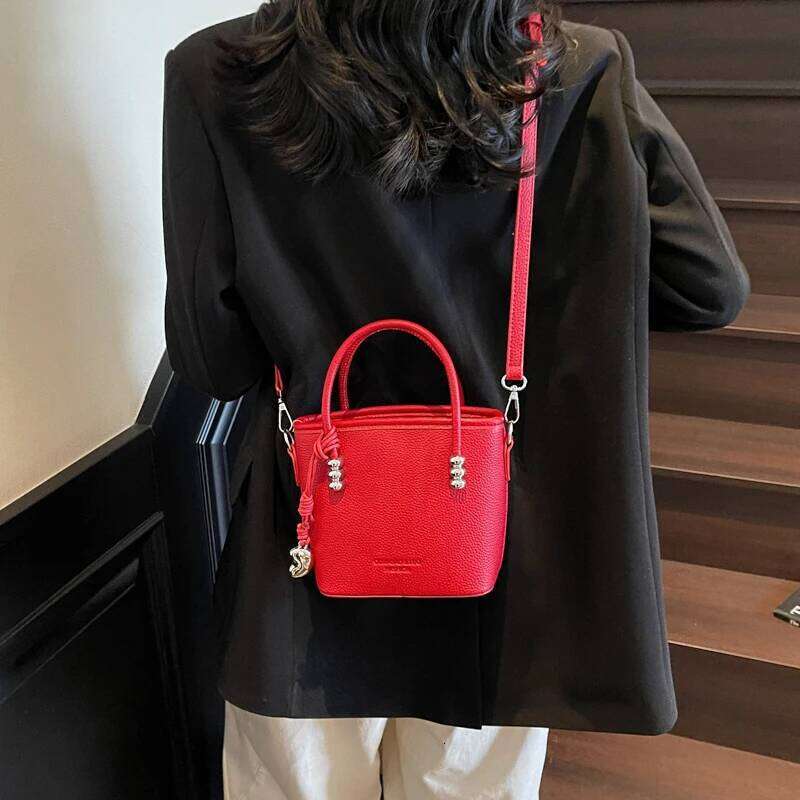 Leather Multi Purpose Women S Single Shoulder Bag Brand Heart Shaped Pendant Design Crossbody Handbag