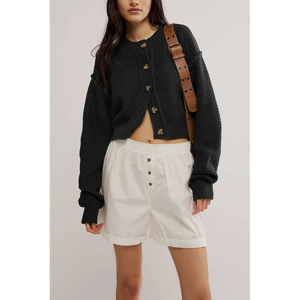 Autumn Winter New Temu Women's Fashion Loose Cardigan Knitted Single-Breasted Jacket B5