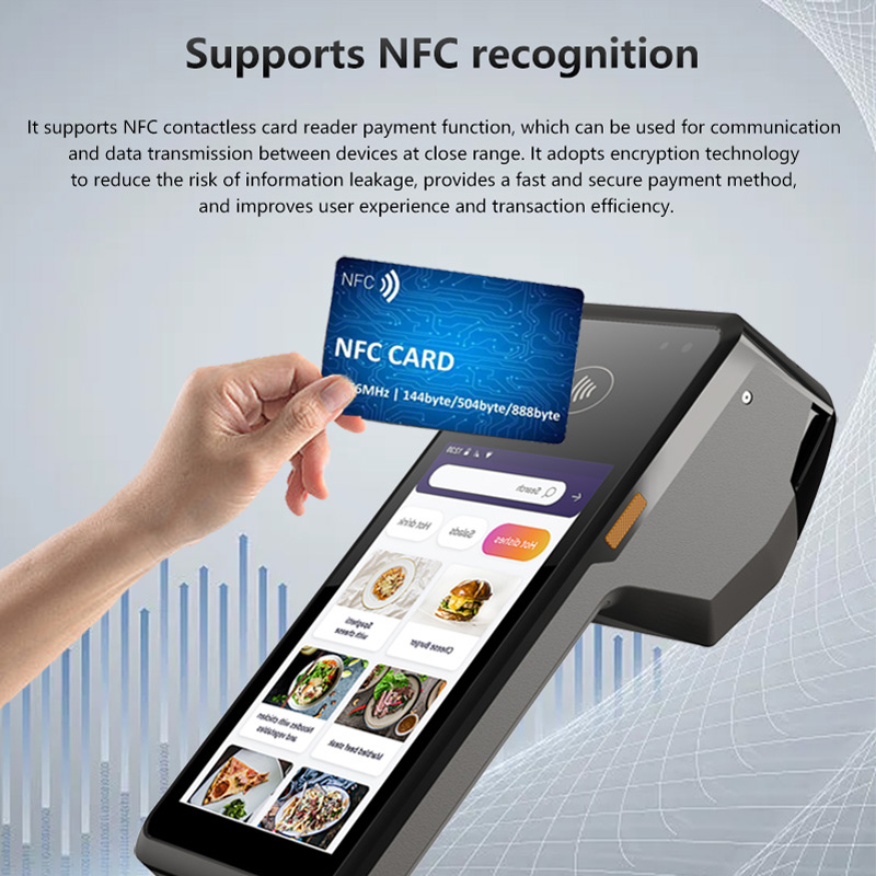 4G handheld commercial POS terminal Android 12 support Bluetooth printing NFC identification WiFi connection 2600mAh battery thermal printing pos
