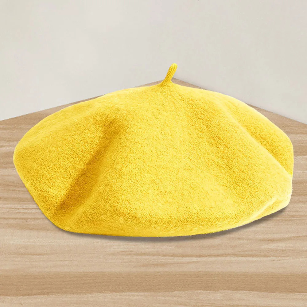 Womens chic retro style beret classic French style breathable elastic knit perfect choice for autumn and winter fashion han 250819