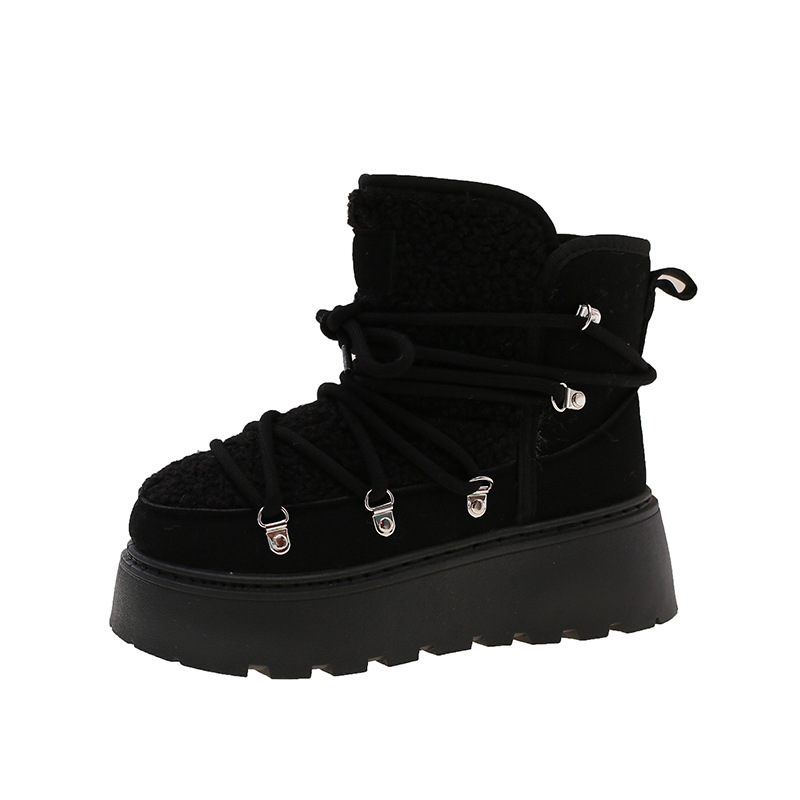 designers boots plus size women snow boot flat bottomed midsole water-resistant thick zipper cotton shoes Flexible white black