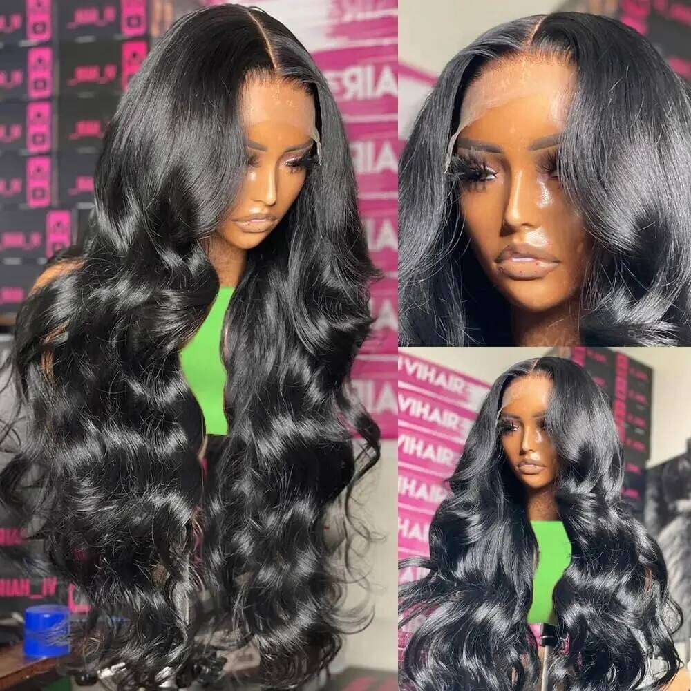 30 Inch Front Human Hair Brazilian Body Wave 13X4 13X6 HD Frontal Wigs For Women 5X5 Lace Closure Wig Pre Plucked