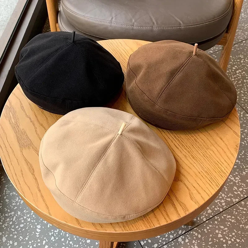 Autumn Winter Woolen Beret Women Retro British Painter Artist Caps Ladies Elegant Solid Color Panama Beret Hats Streetwear 250819