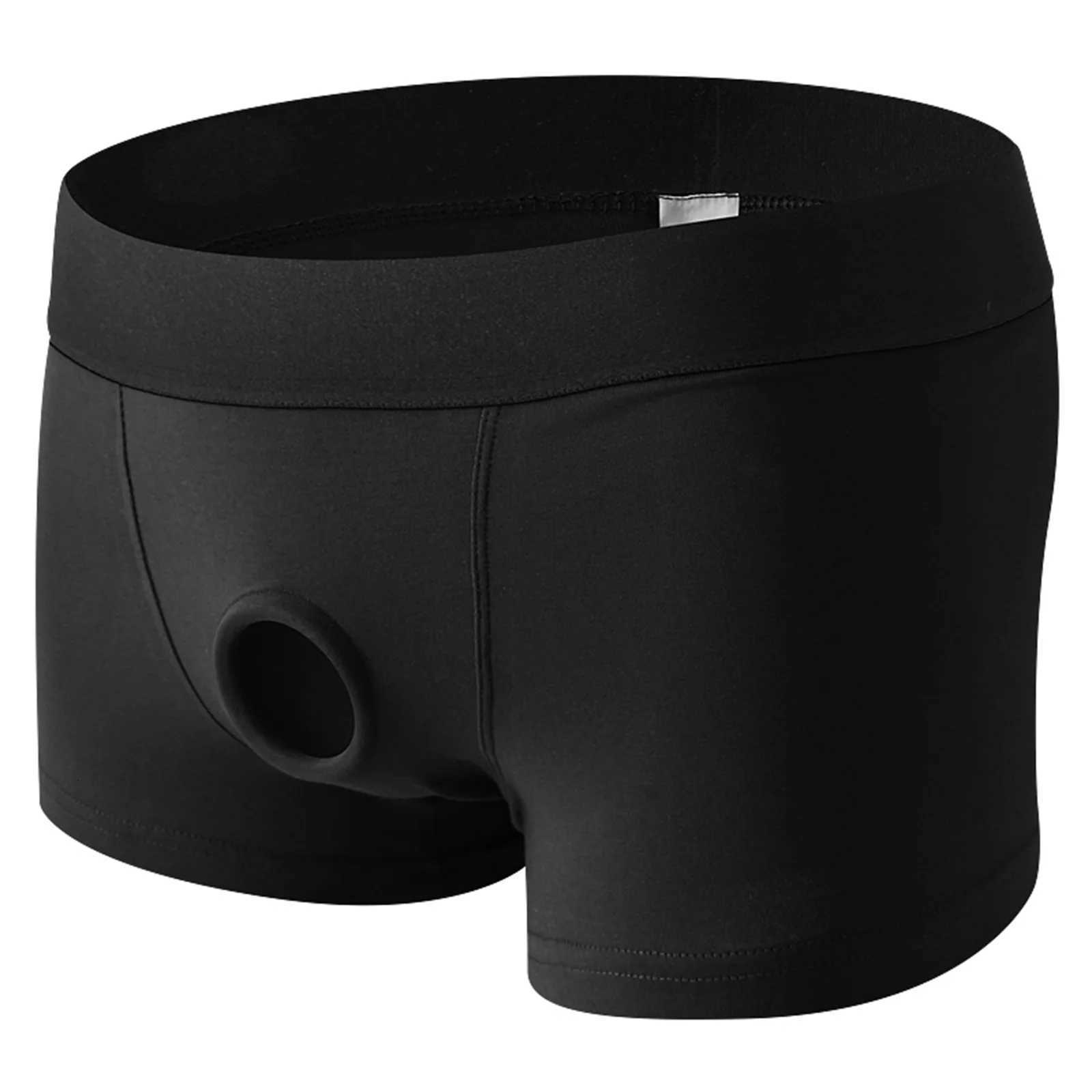 CLEVER-MENMODE Men Underpants Penis Open Pouch Hole Boxer Shorts Cockring Panties Cotton Underwear Boxershorts for Men W250819