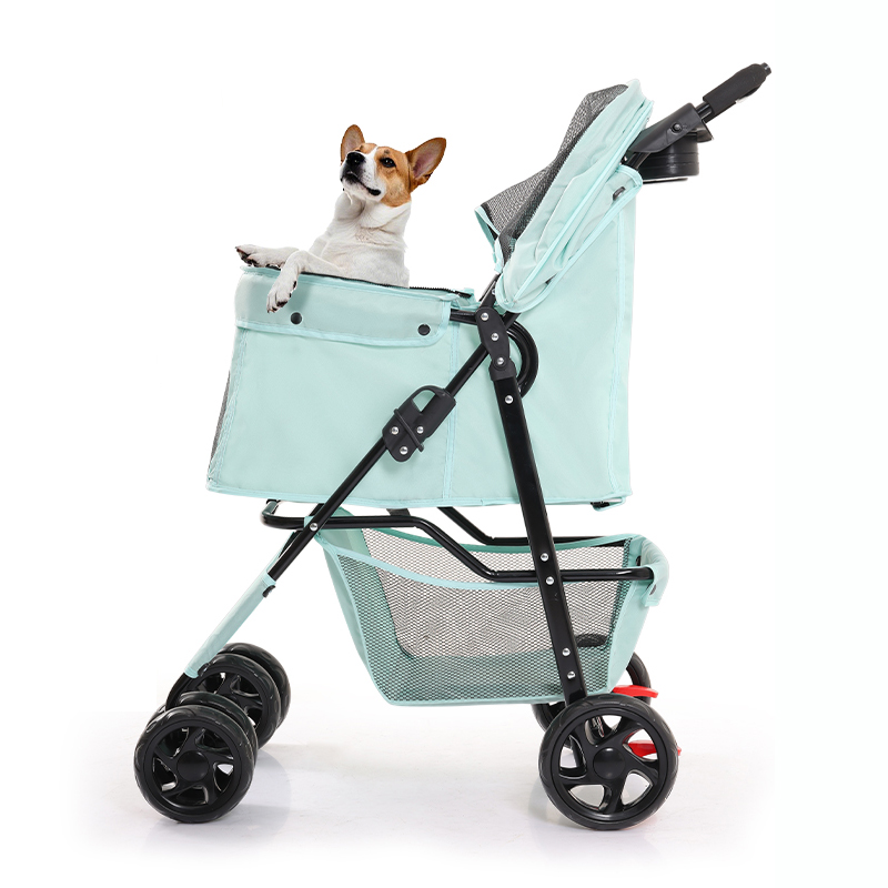 Pet Stroller Converts to Detachable Carrier and car Booster Seat,Foldable 4-Wheeled Jogging Puppy Stroller,with Rubber Wheels All Terrain Dog Stroller