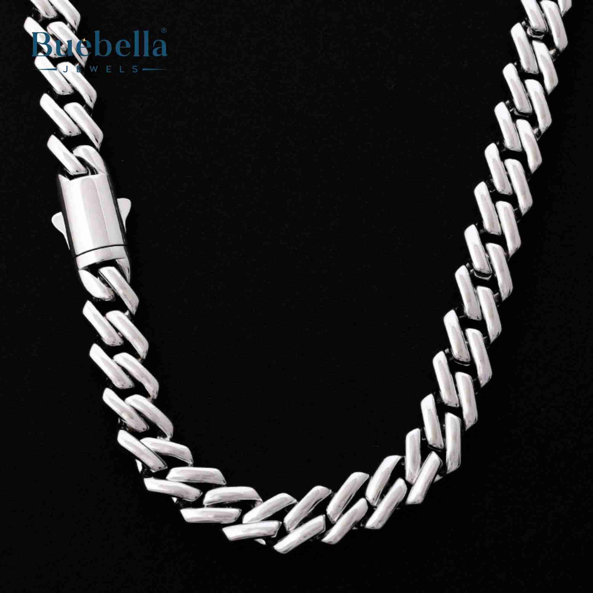 Fine Jewelry 12mm Moissanite Cuban Link Chain Necklace 14k White Gold 925 silver Hiphop Style Iced Out Cuban Chain