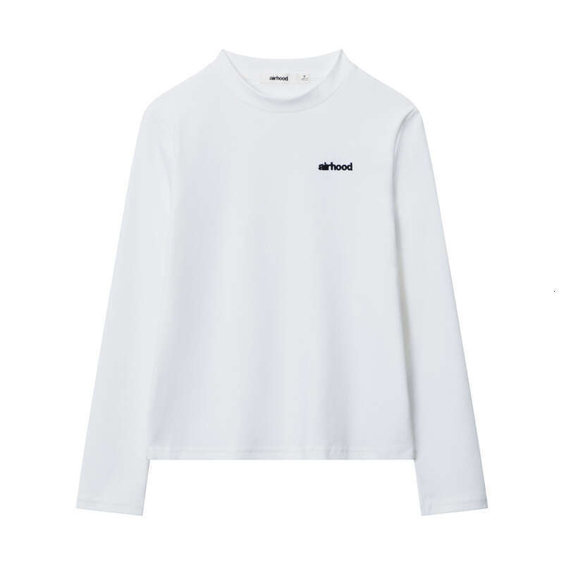 Versatile Harajuku Style Long Sleeve T-Shirt For Women Round Neck Spring And Autumn Embroidered Solid Color Base Shirt Top B3