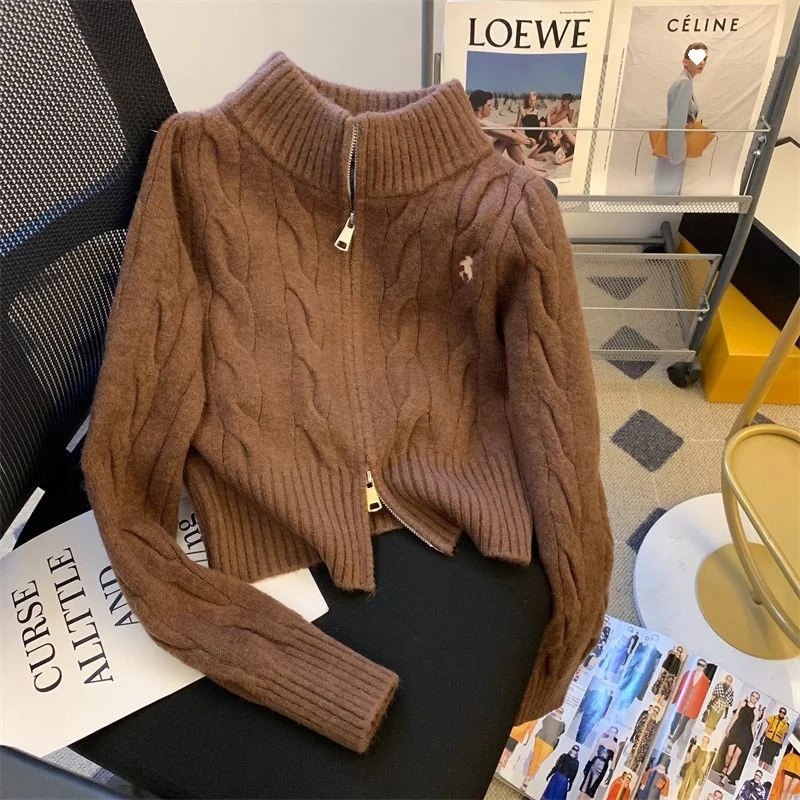 Fashion Autumn Winter Sweater Women Jacket Long Sleeves Loose Knitted Cardigan Coat Female Warm Outerwear Ladies Tops 250819