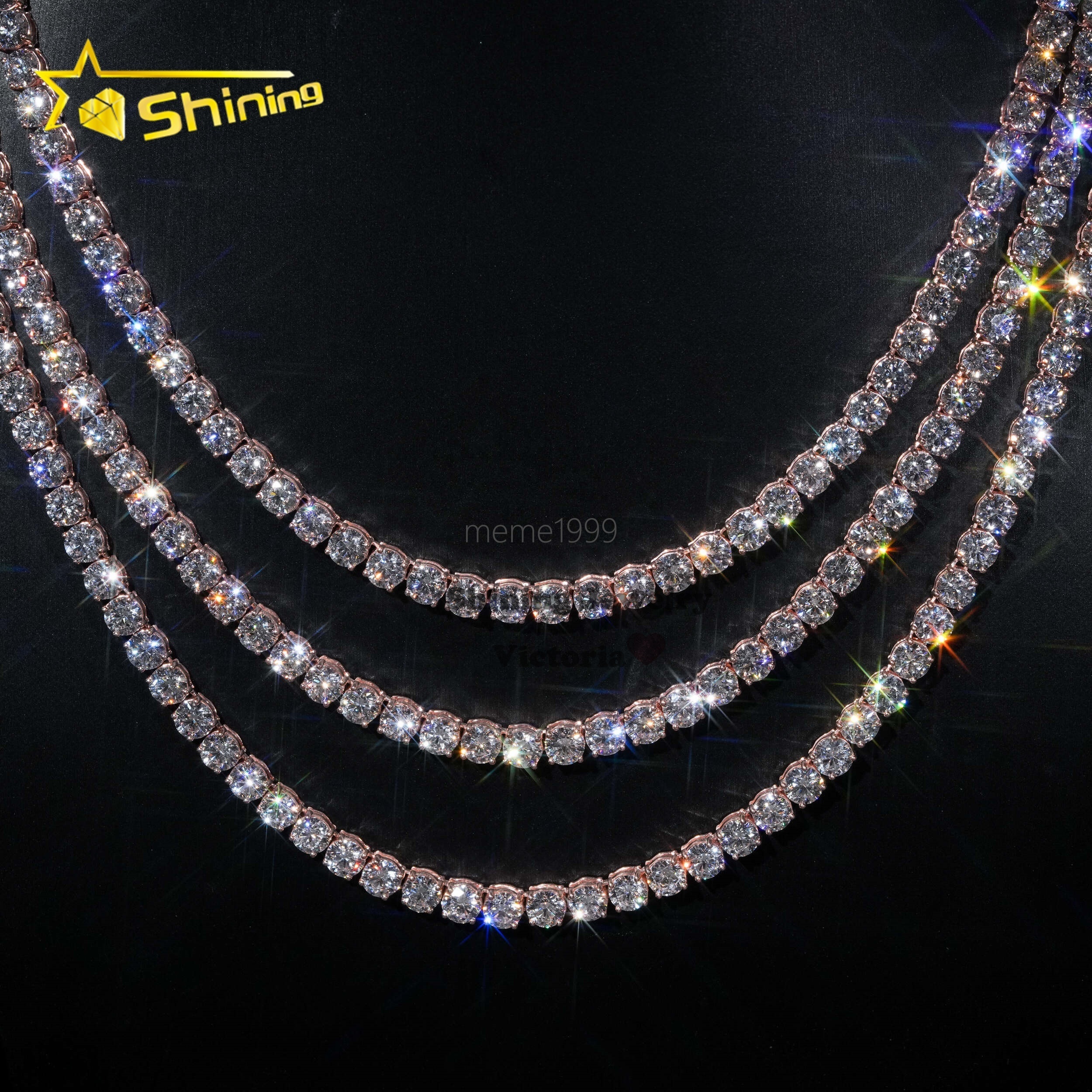 Custom Iced Out Diamond Hip Hop Jewelry Tennis Chain 5MM 10K Real Soild Gold Lab Grown Diamond Tennis Necklace