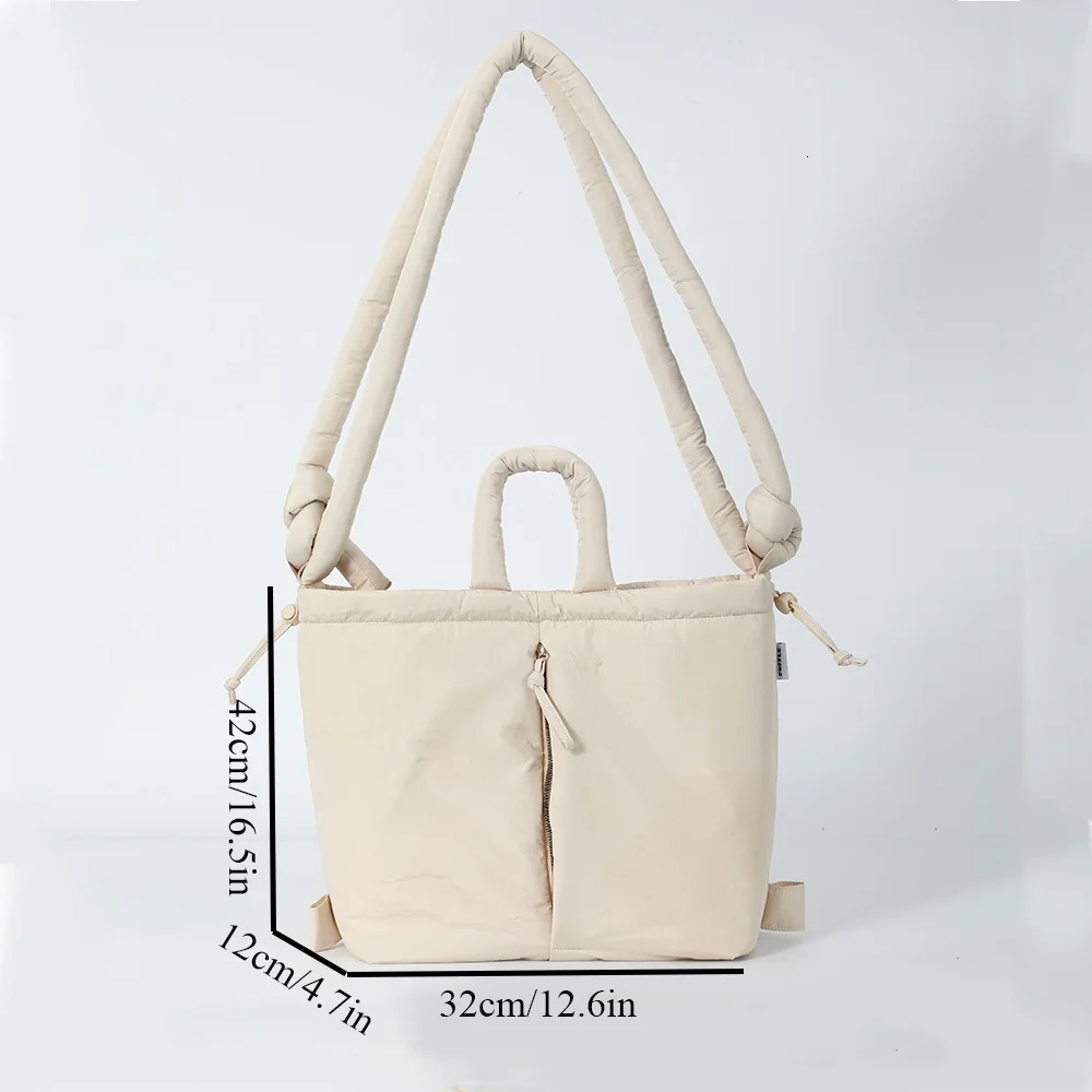 Puffer Backpack For Women Handbag With Top Handle Shoulder Bag Soft Lightweight Drawstring Puffy Tote Carry On Bag 250814
