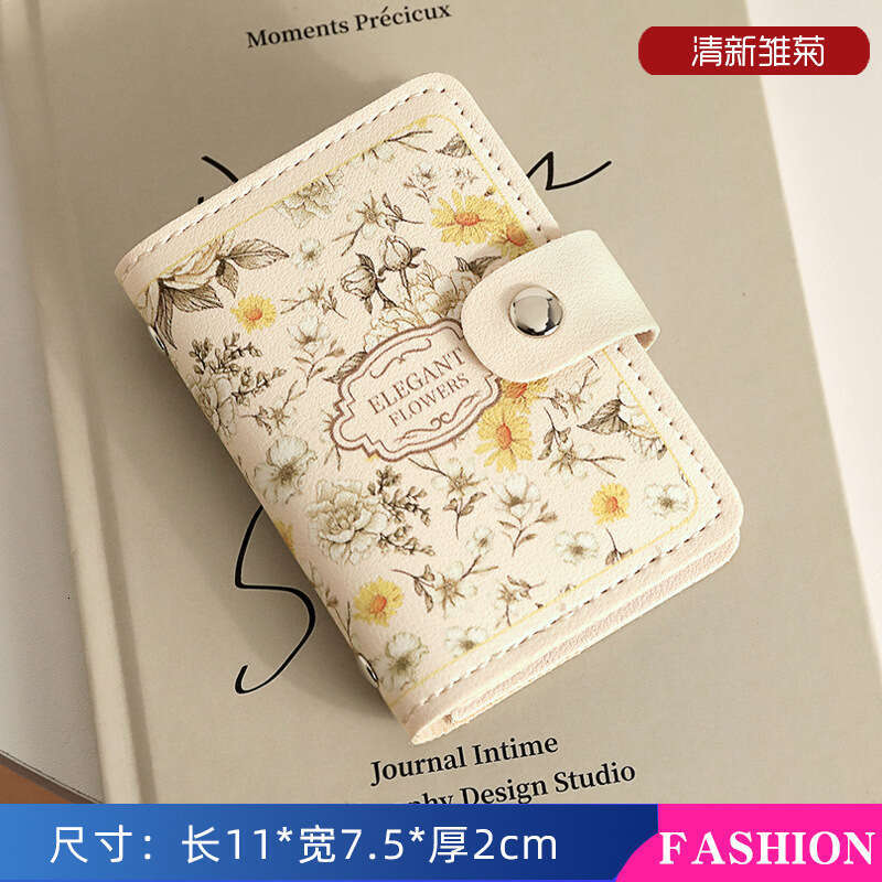 New Floral Oil Painting Women, Multi-Card Slot Bank ID Holder, Large Capacity Card Holder for Women
