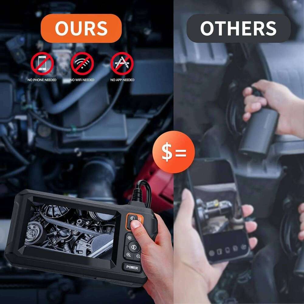 4.3Ips Screen, Industrial Endoscope, Ip67 Waterproof LED Camera Hd1080p Pipe, Sewer Car Inspection, Endoscope