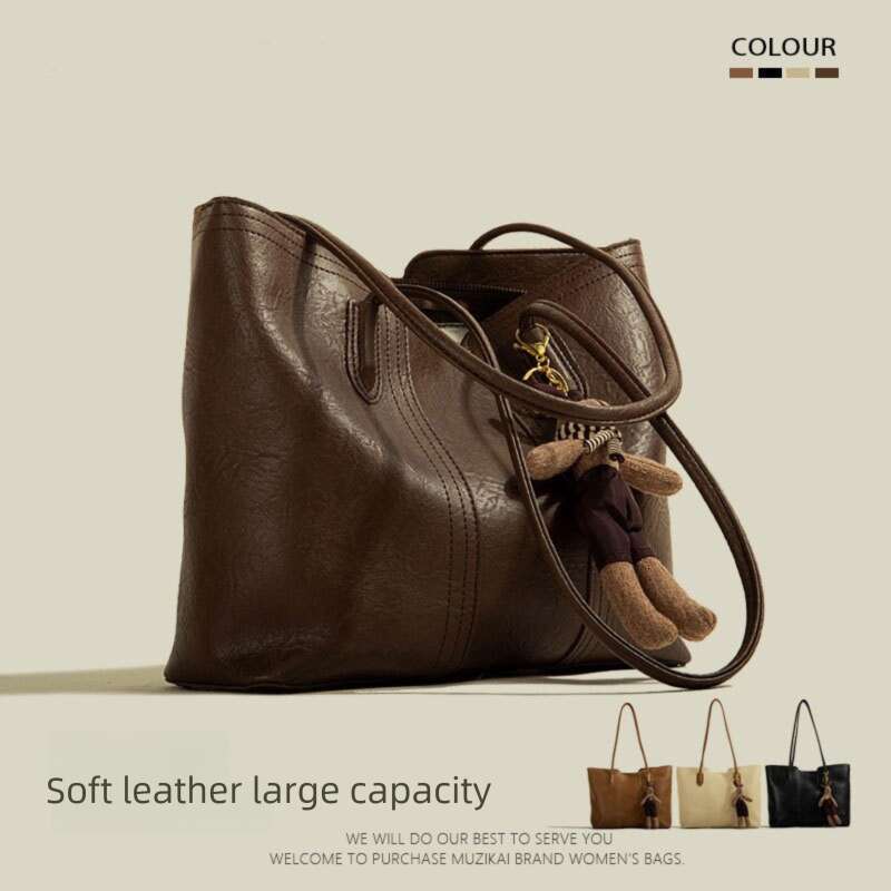 High-Quality Texture Spring Summer Large Designer Bags Capacity Shoulder 2025 New Trend Soft Leather Versatile Commuter Tote Bag