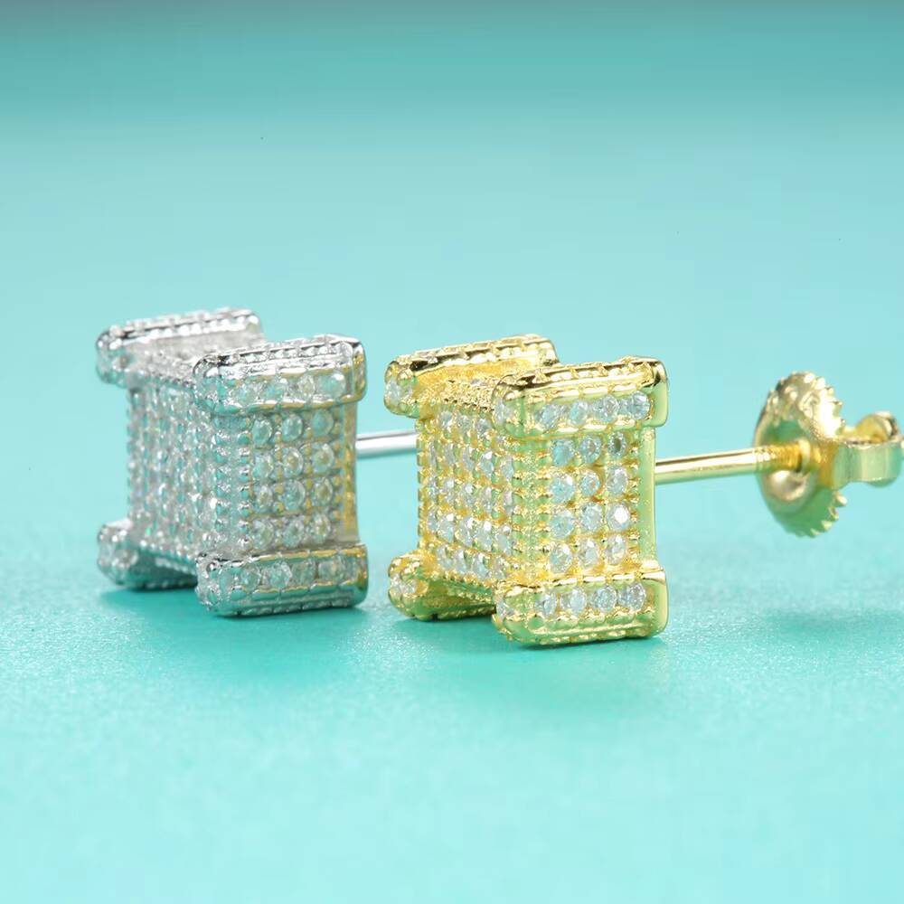 Factory Price VVS Diamond Earring 925 Sterling Silver Hip Hop Earrings for Men Women Pass Tester VVS Moissanite Stud Earrings