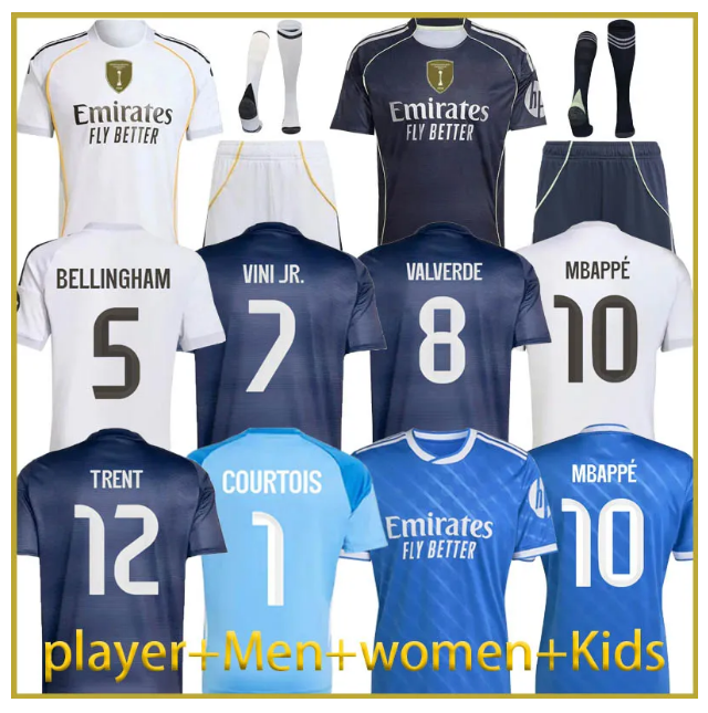 MBAPPE jerseys 25 26 Reals BELLINGHAM Madrids soccer jersey VINI JR ENDRICK football shirt MODRIC RODRYGO camiseta kids kit MADRIDS 2025 2026 uniforms