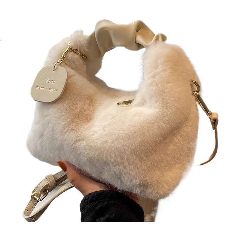 Autumn And Designer Furry Handbag Purses for Women PU Leather Shoulder Fluffy Soft Crossbody Fall Winter Ladies Top Handle Clutch Purse Bag
