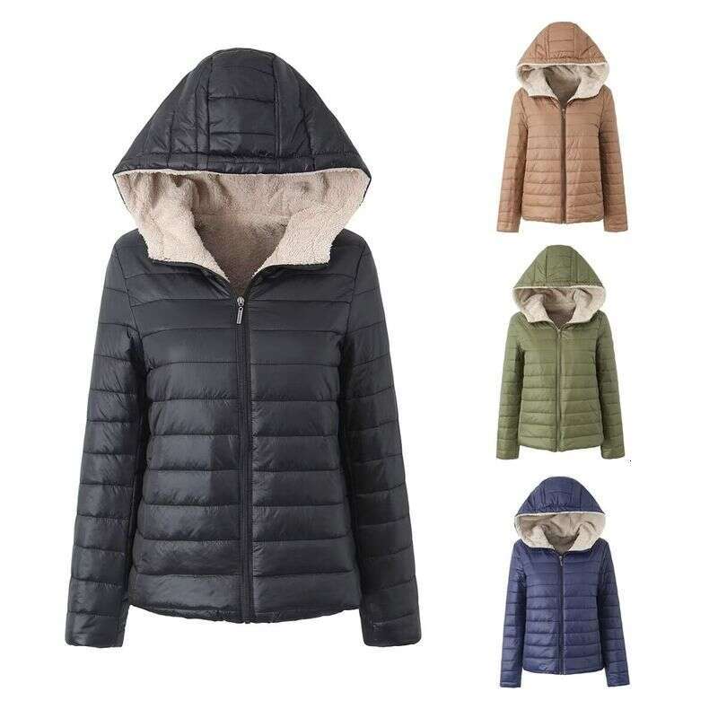 Women's Clothing new casual coat women's short plus veet loose hooded cotton jacket