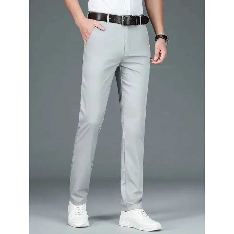Summer New Mens Bamboo Fiber Slim Business Casual Pants Fashion Classic Breathable Designer Formal Long Trousers Mens Clothing W250819