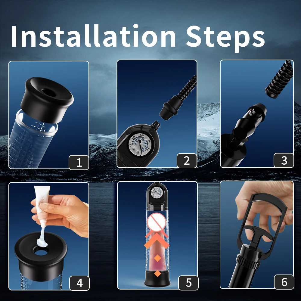 Penis Pump For Male Vacuum Blowjob Sucking Trainer Big Size Erection Enhancement Extender Masturbator Adult For Men Sex Toys XJ250819