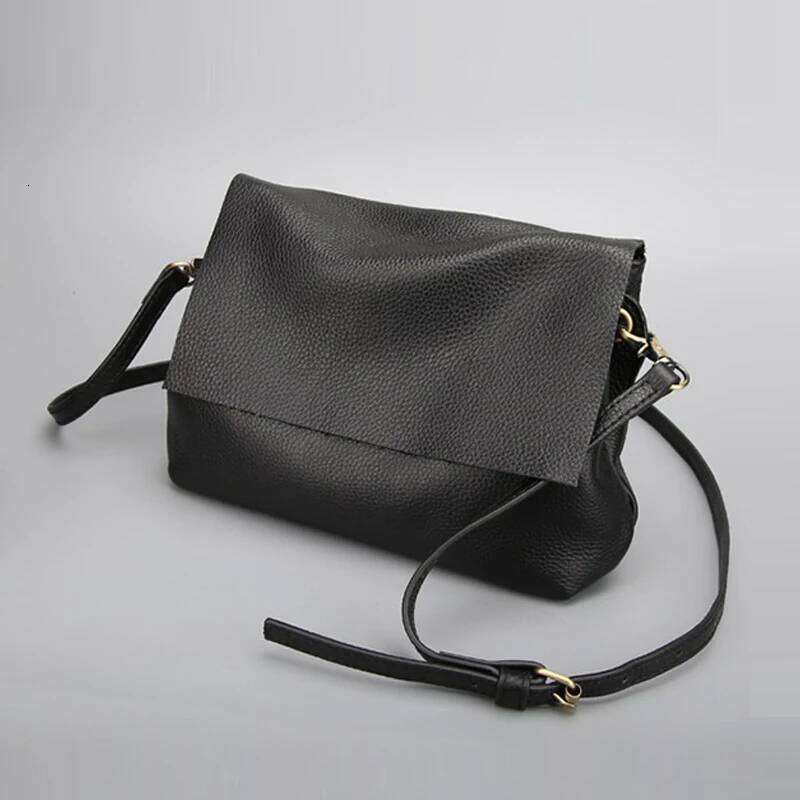 Genuine Female Real Cowhide Leather Crossbody Handbag Casual Messenger Bags Solid Large Capacity Shoulder Bag