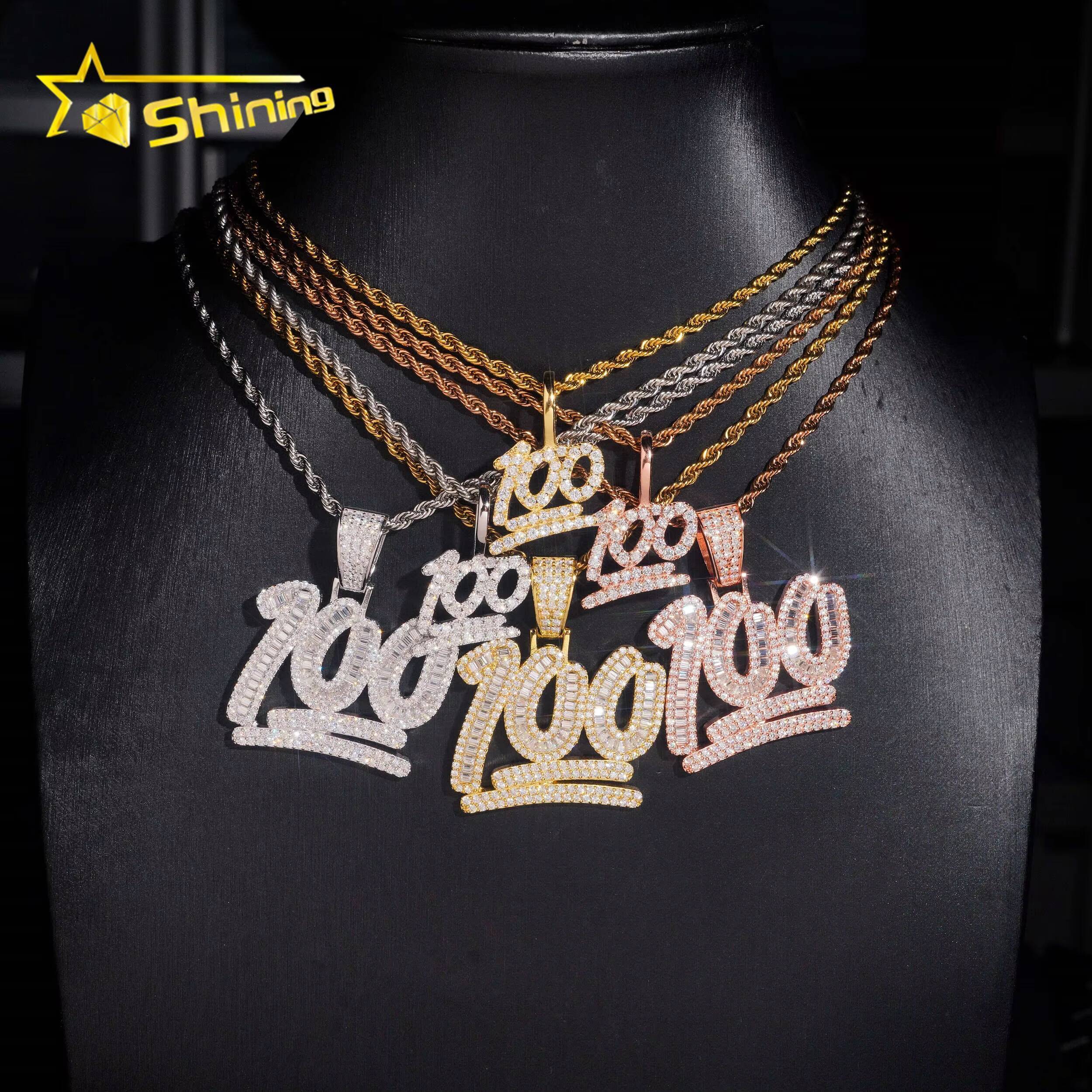 Hip Hop Wholesale Price 925 Silver Iced Out Gift Charm Fine 100% Moissanite Diamond Pendant